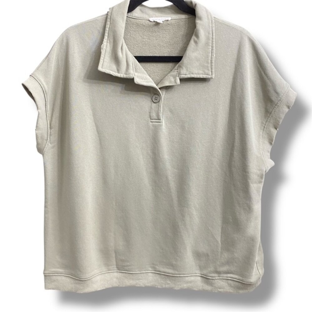 Minimalist Neutral Polo Top | Quiet Luxury Capsule Wardrobe Large